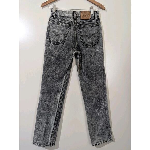 1980’s Vtg Levi’s 718 Black Tab Student Fit Straight Leg Jeans 28x28 Acid Wash W - Picture 2 of 11